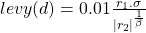 levy(d)=0.01 \frac{{r_1}. {\sigma}}{|r_2|^{\frac{1}{\beta}}}