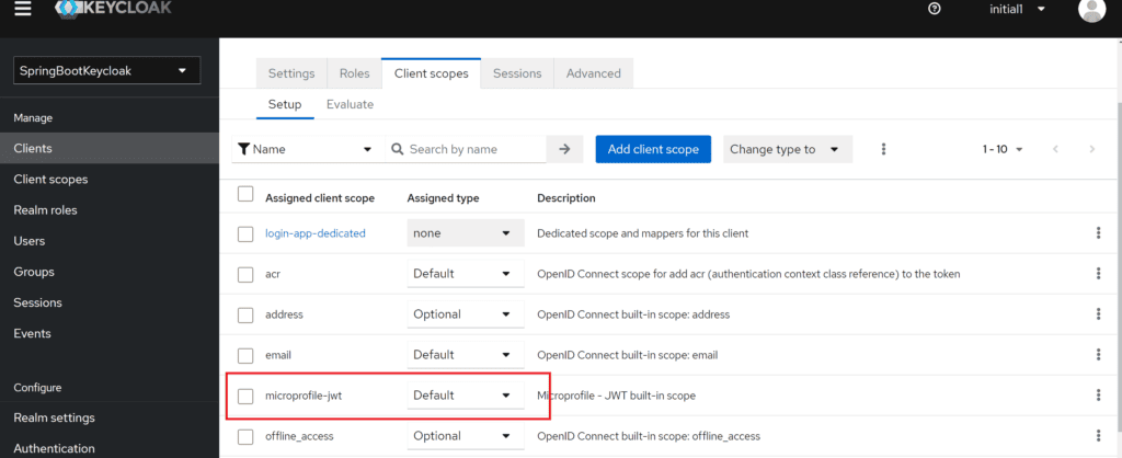 KeyCloak Client Scope