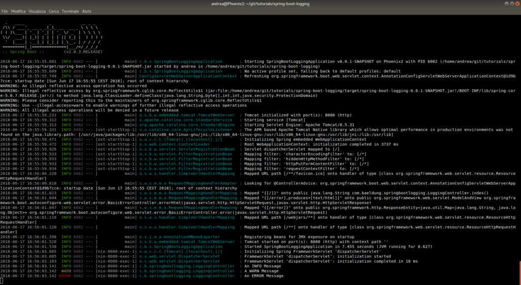 logback default logging