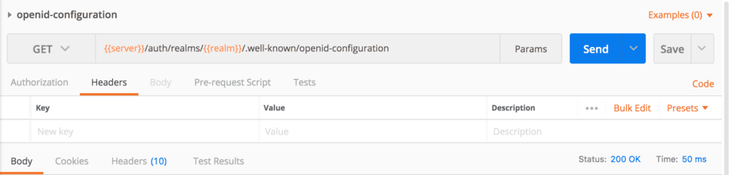 postman endpoint openidconfig