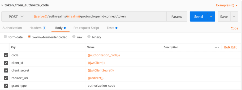 postman token authcode