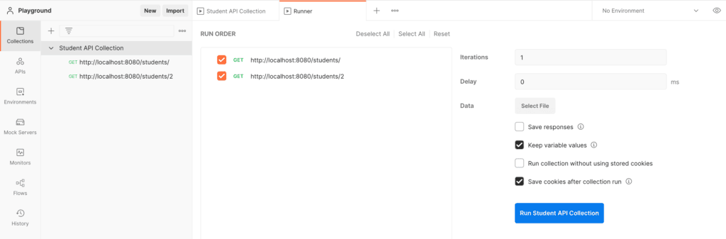 Student API Collection Runner