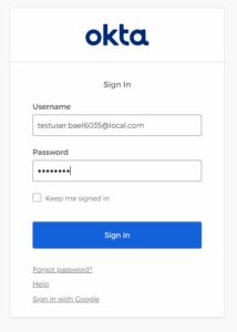 Okta User Login