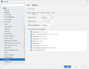 spotbugs intellij config