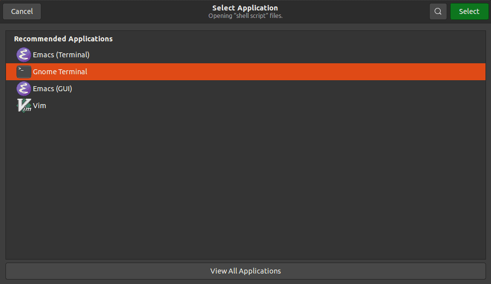 Open with GNOME Terminal option