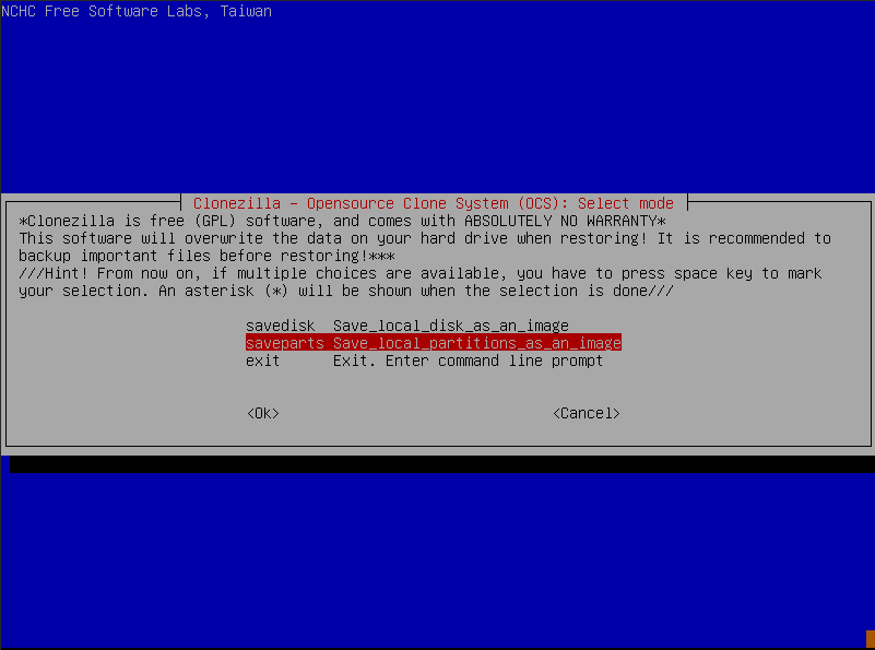 Select Disk or Partition