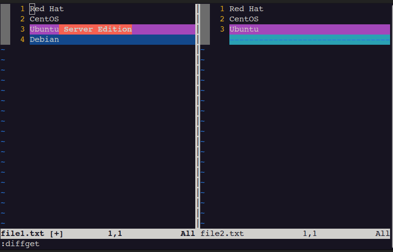 1 vimdiff 3