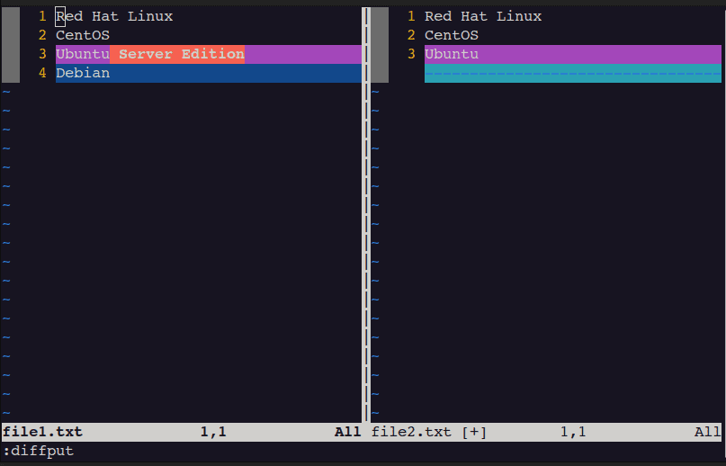 1 vimdiff 4