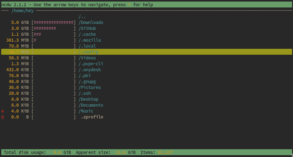 ncdu utility