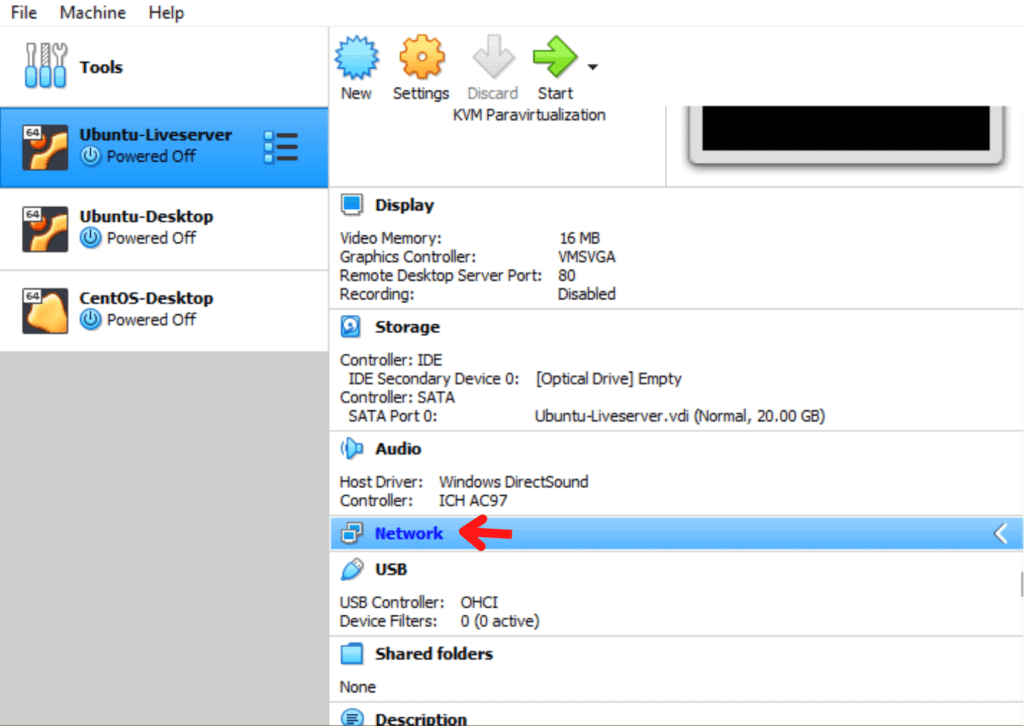 Network Menu