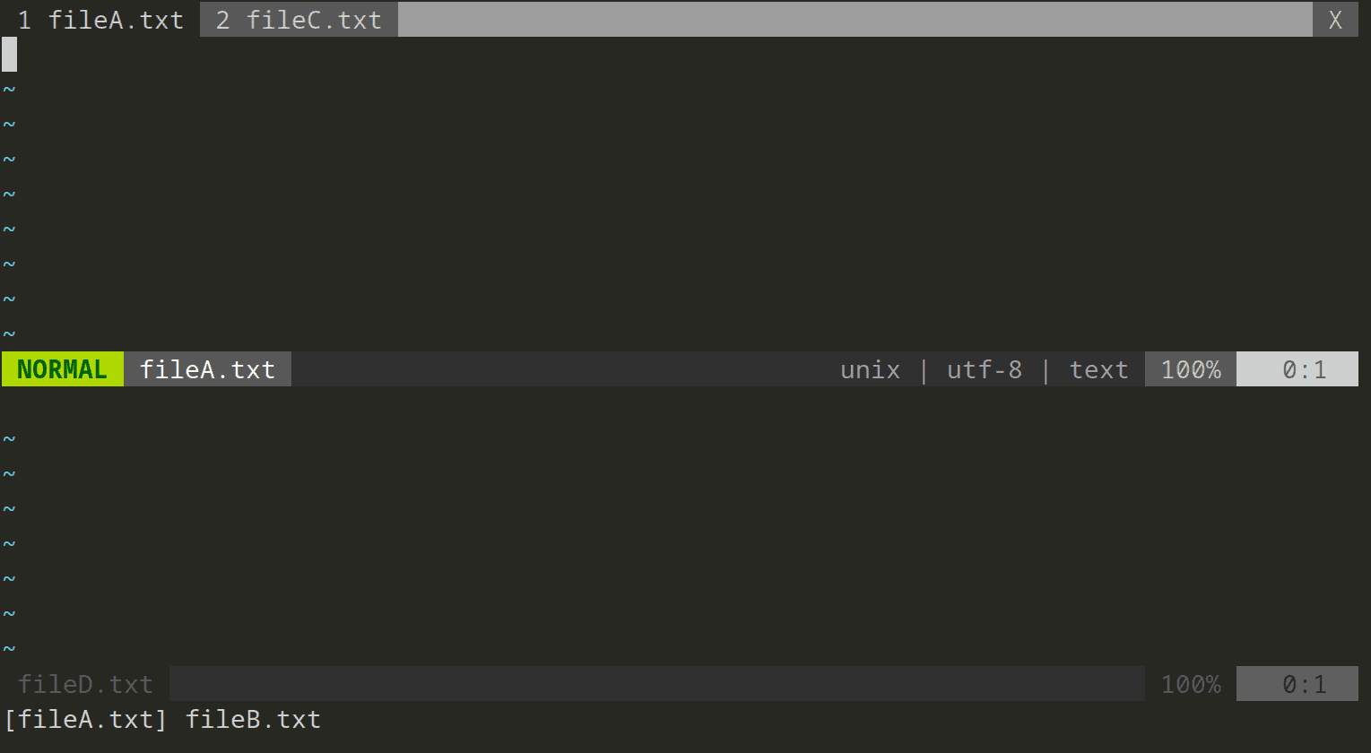 Multiple arguments, tabs and window splits in vim