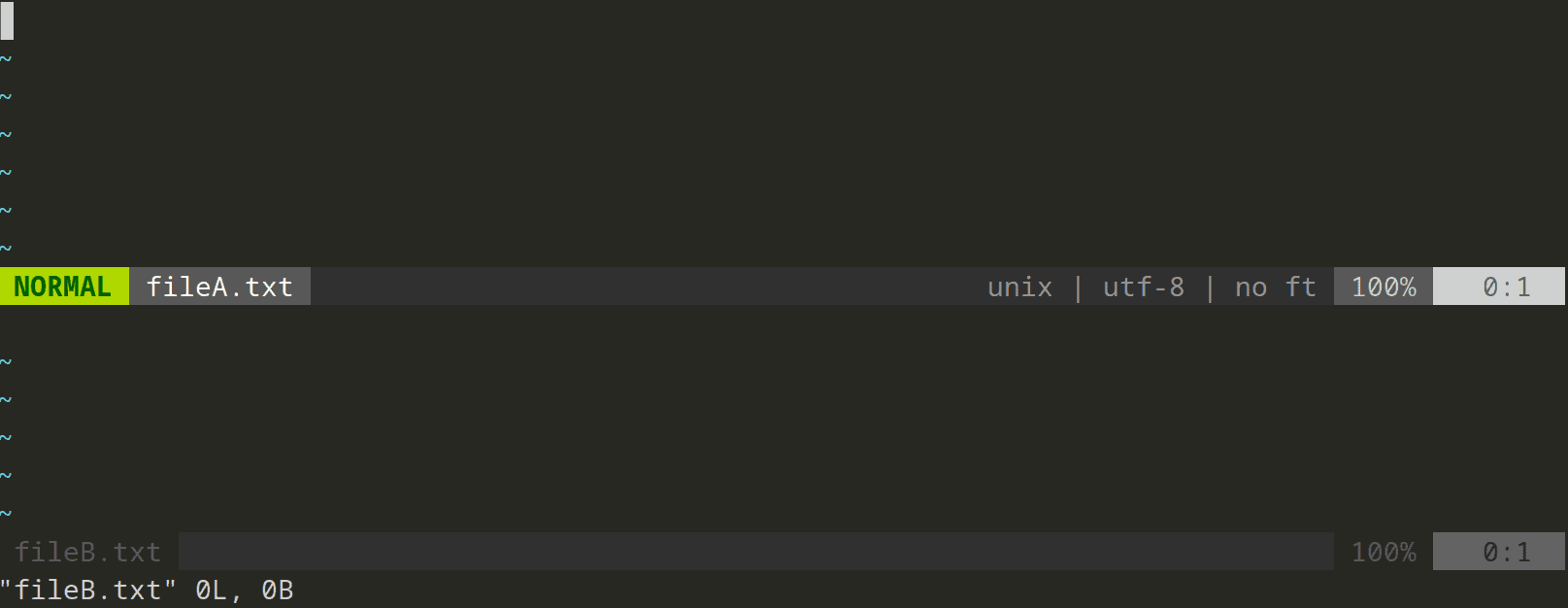 Horizontal window split in vim