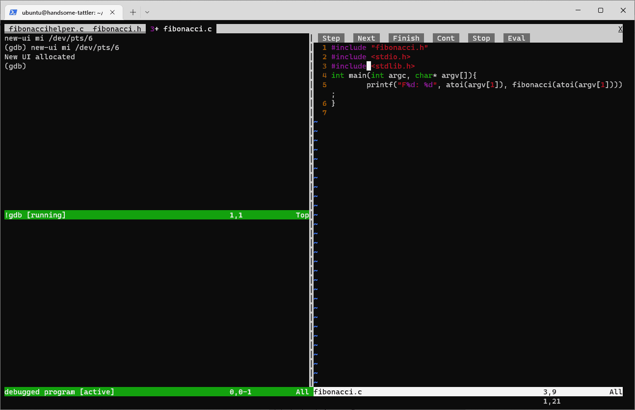 Vim Termdebug plugin custom layout