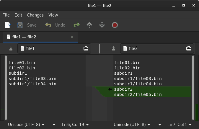 Comparing Two Files with meld