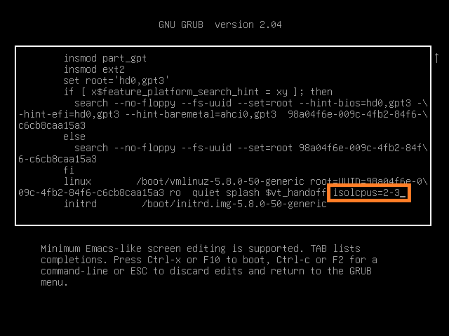 Setting kernel parameter