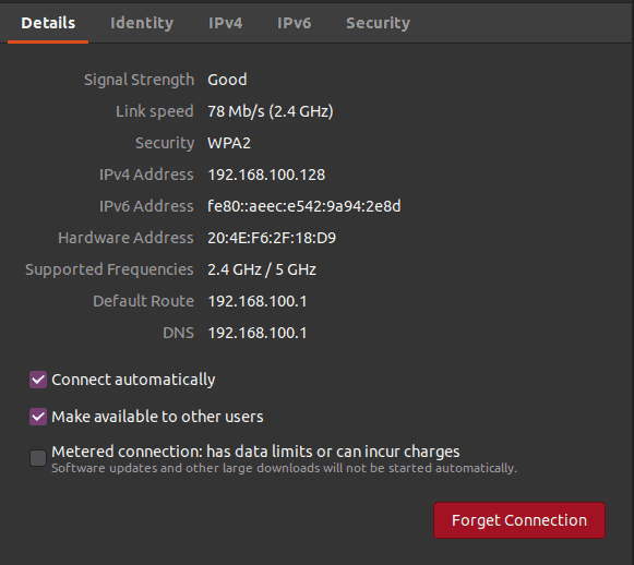 wireless network info