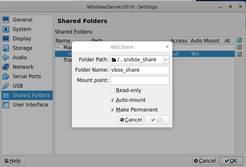  Configuring Shared Folders 2