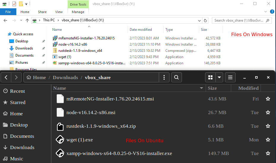 Confirming the File transfer