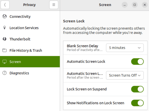 screen menu