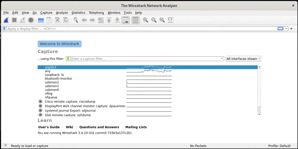 Wireshark Main Window