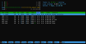 htop top bottom panes