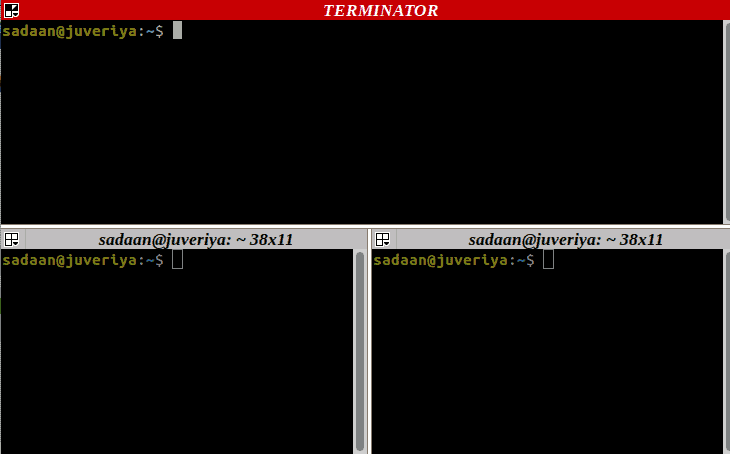 Multiple windows in Terminator