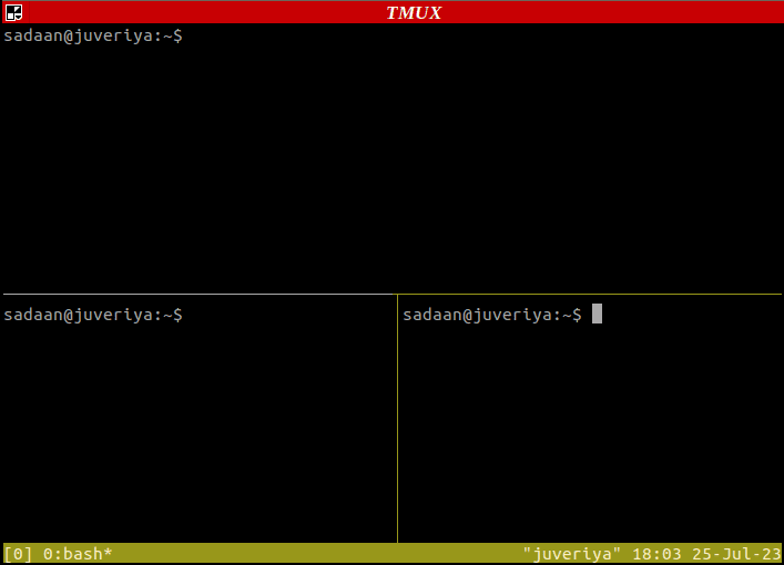 Tmux Multiple panes