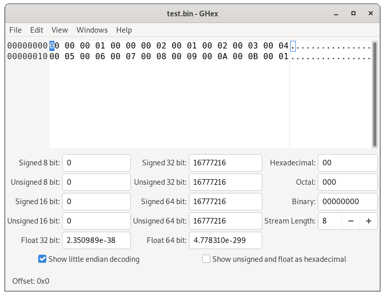 GHex hex editor