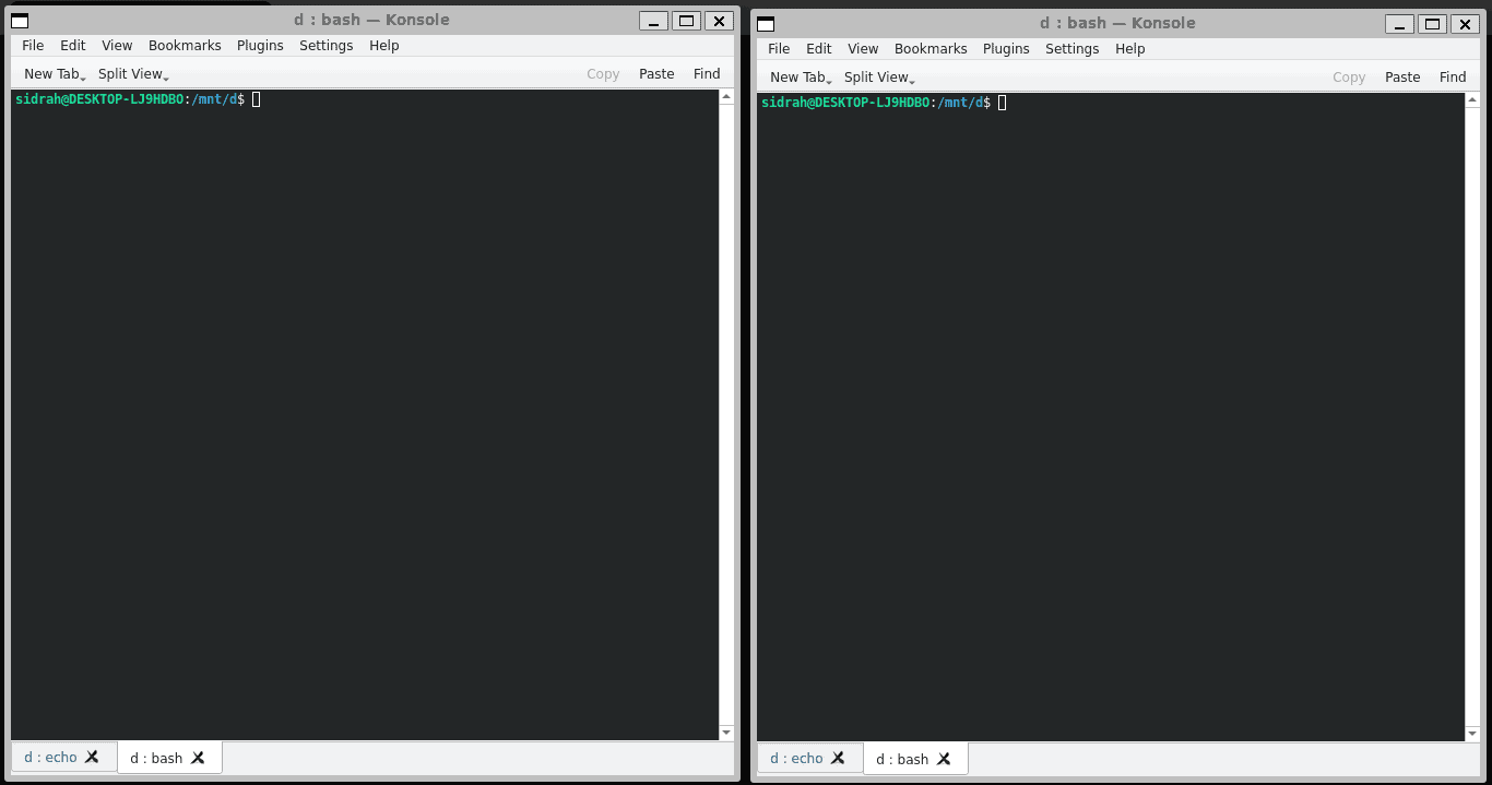 multiple terminal tabs using konsole