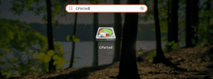 GParted linux search preview