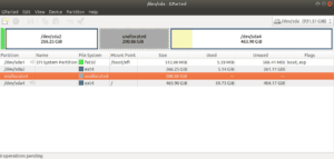 Gparted unallocated space