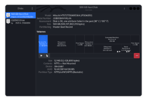 disks utility launched