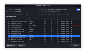 SMART data and self-test window