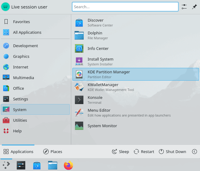 KDE Partition Manager