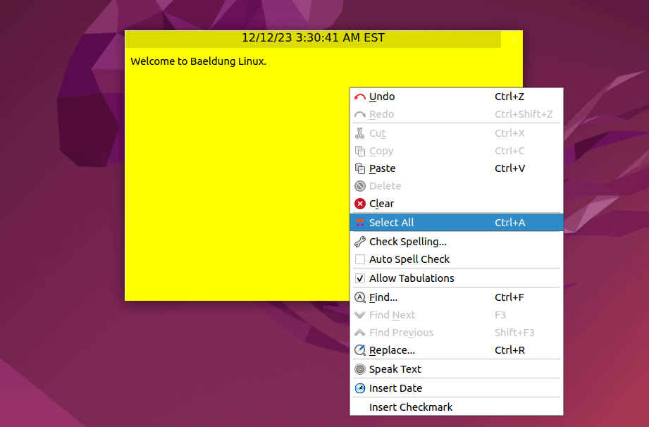 KNotes Sticky Note Main Interface