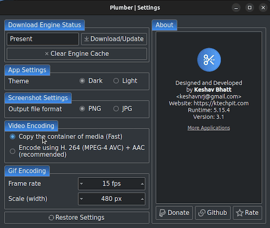 Plumber: Encoding Settings