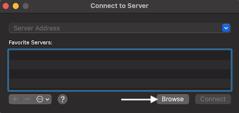 Finder: Connect Server Dialog