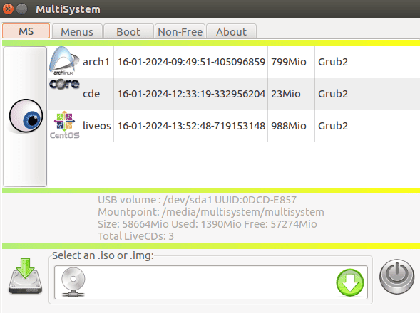 MultiSystem ISO Selection