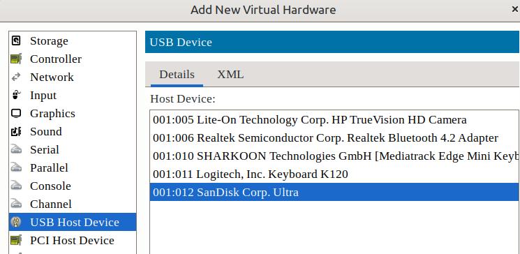 Selecting USB Device