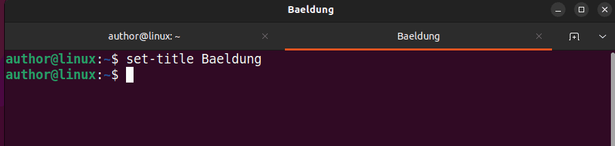 using set-title function to set title of the terminal tab