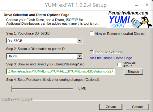 YUMI File Selection