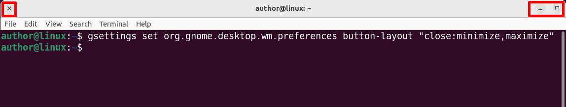 Adding minimize and maximize buttons to the right side and close button at the left side of a GNOME window in Linux
