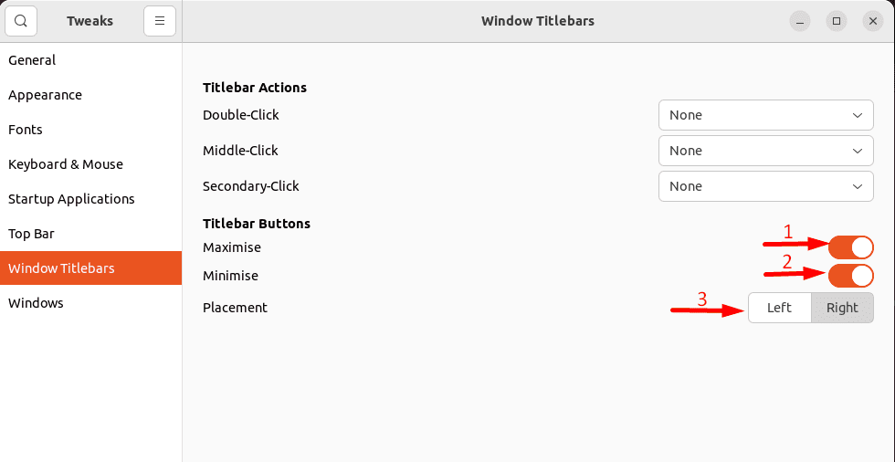 Enable maximise and minimise toggles in Tweaks