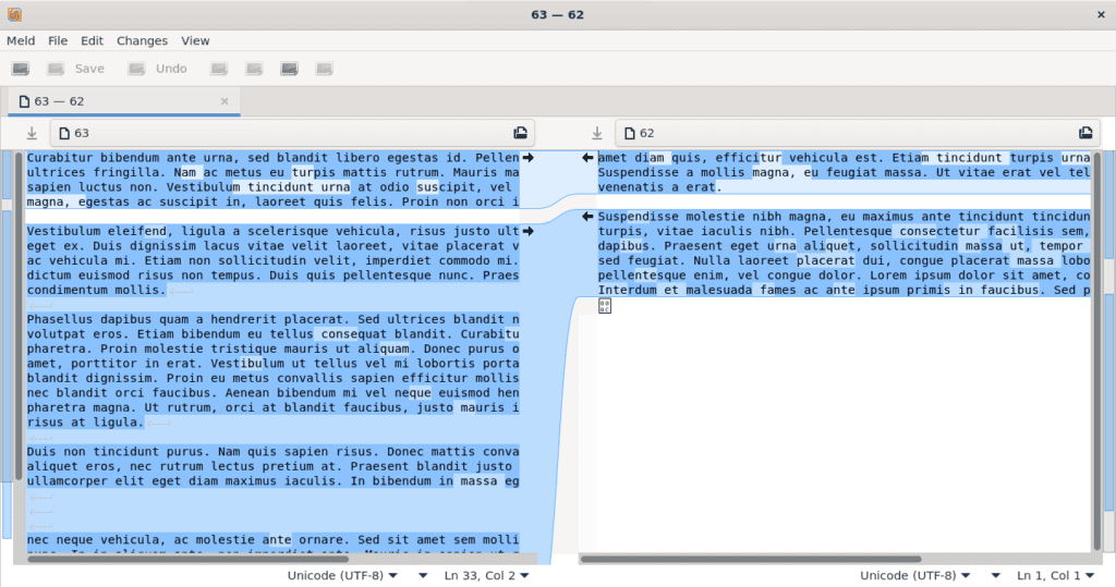 PDF comparison using meld and pdftotext