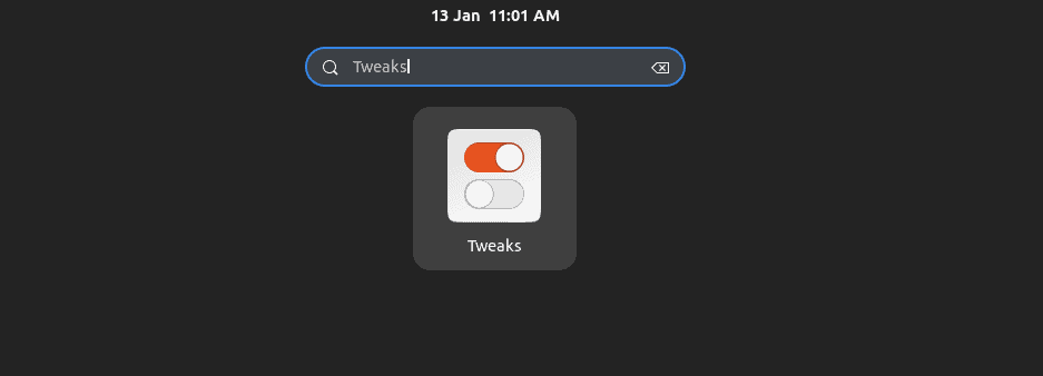 Opening Tweaks tool in Linux