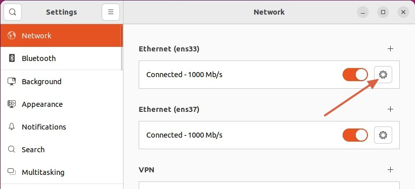 Open network adapter settings