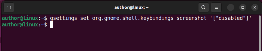 Disabling Screenshot Shortcut Using gsettings Command
