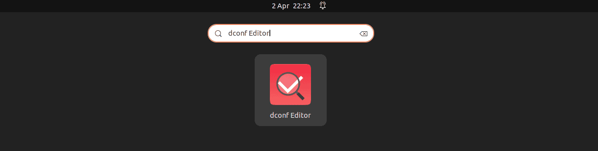 Opening dconf Editor Through Activities Menu