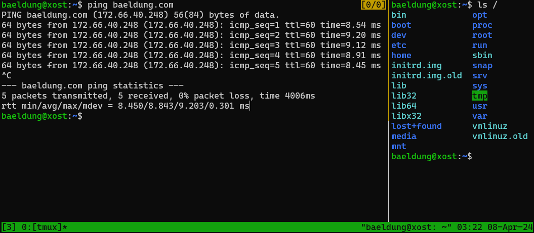 <em>tmux</em> horizontal panes copy mode moved