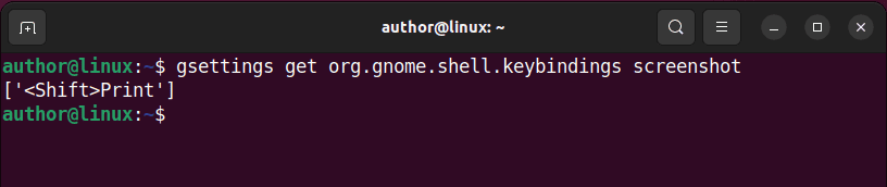 Viewing Current Screenshot Shortcut Using gsettings Command